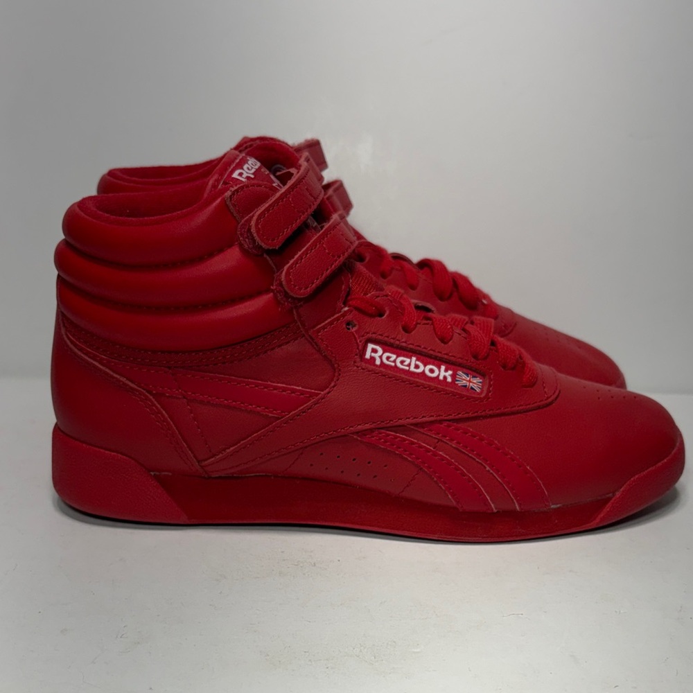 Reebok Freestyle F/S Classic High-top Womens US 7.5 Excellent Red Sneakers